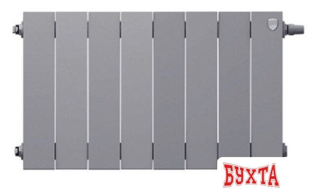 Биметаллический радиатор Royal Thermo PianoForte 300 Silver Satin (8 секций) нижнее подключение 2
