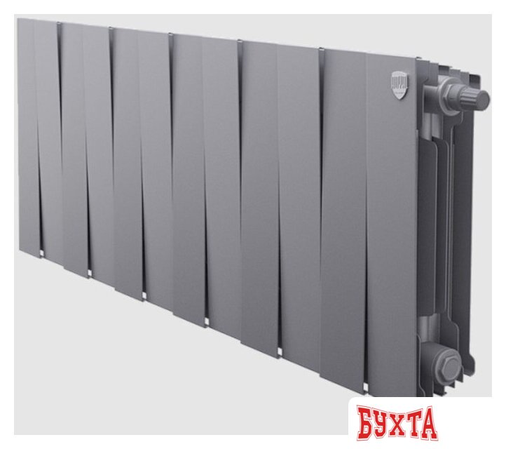 Биметаллический радиатор Royal Thermo PianoForte 300 Silver Satin (12 секций) нижнее подключение 2