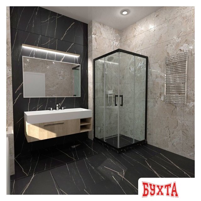 Душевой уголок Triton Фикс-Блэк 90x90 4