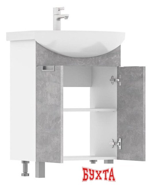 Мебель для ванных комнат Volna Тумба под умывальник Vario Z.60.2D Балтика (бетон, напольная) 2