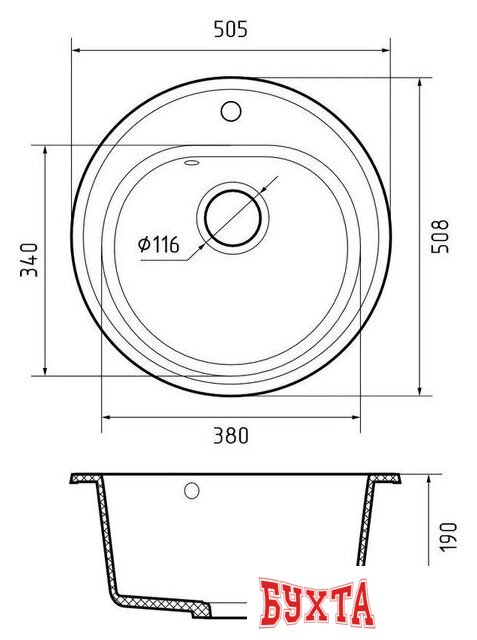 Кухонная мойка GranFest GF-R510 (кашемир) 3