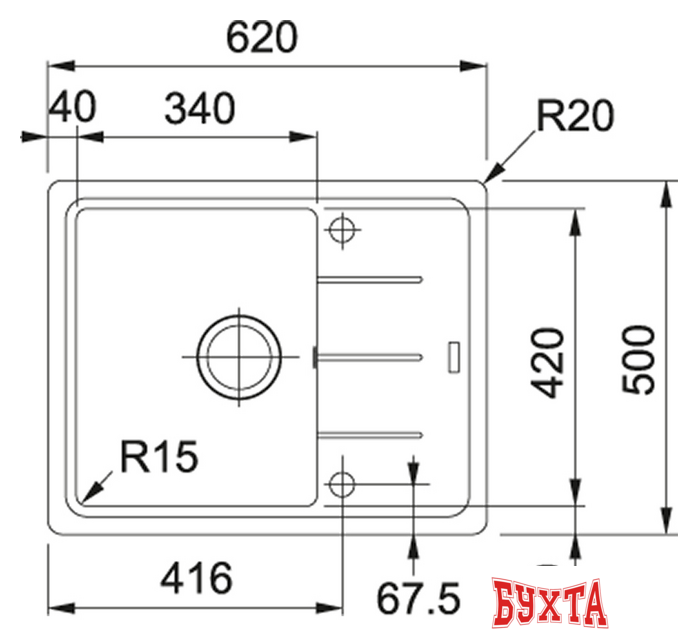 Кухонная мойка Franke BFG 611С (серый) 2