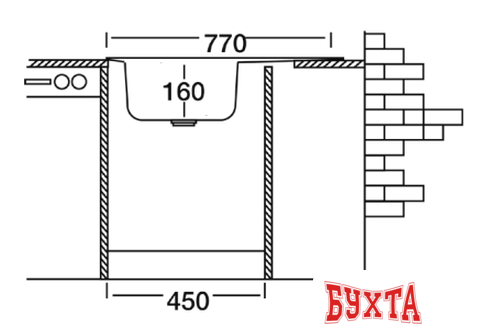Кухонная мойка Kromevye EC 259 D 3