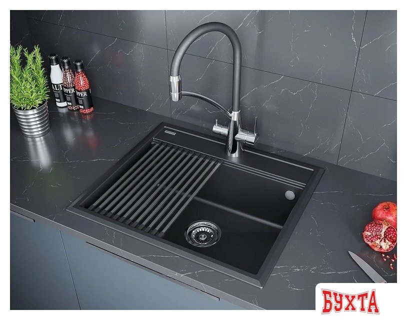 Кухонная мойка Paulmark Stepia-500 PM115051-AN (антрацит) 2