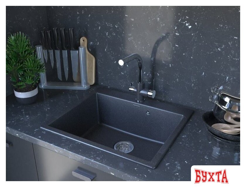 Кухонная мойка Paulmark Kante 60 PM106052-DG 3