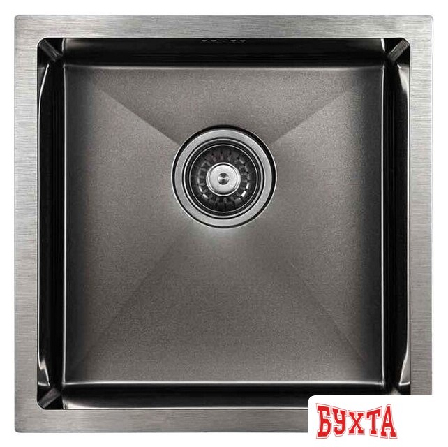 Кухонная мойка Paulmark Next 44 Uni PM214444-GM (черный/вороненая сталь) 1