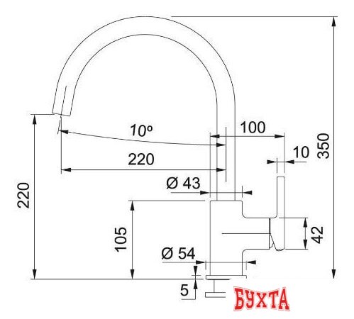 Смеситель Franke Lina XL 115.0626.020 (оникс) 2