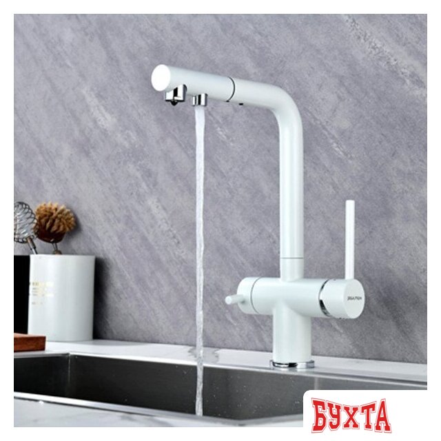 Смеситель Paulmark Serpentine SE213222-431 (белый матовый) 2