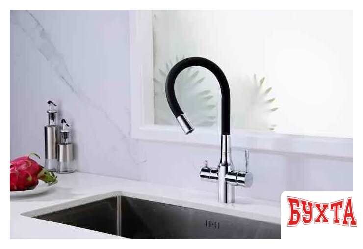 Смеситель Paulmark Salix Sa213419-CR (черный/хром) 2