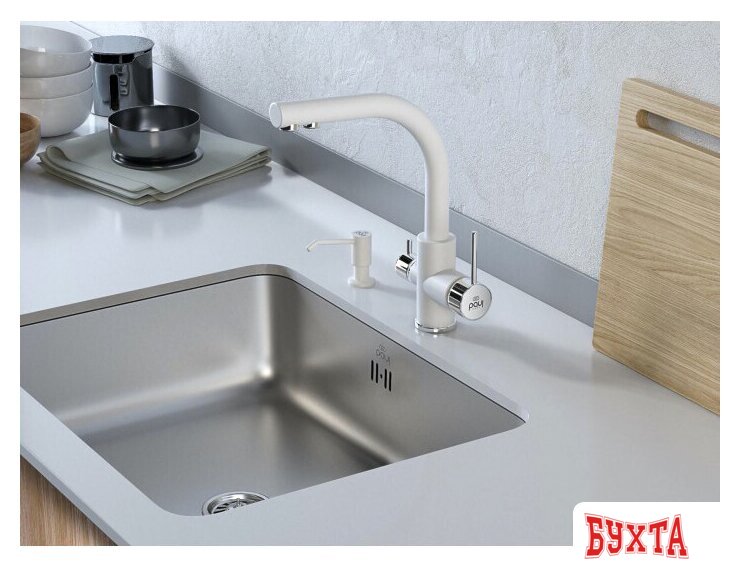 Смеситель Paulmark Essen 213011-431TW (белый матовый) 2