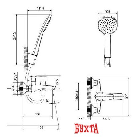 Смеситель IDDIS Ray RAYBL02i02 5
