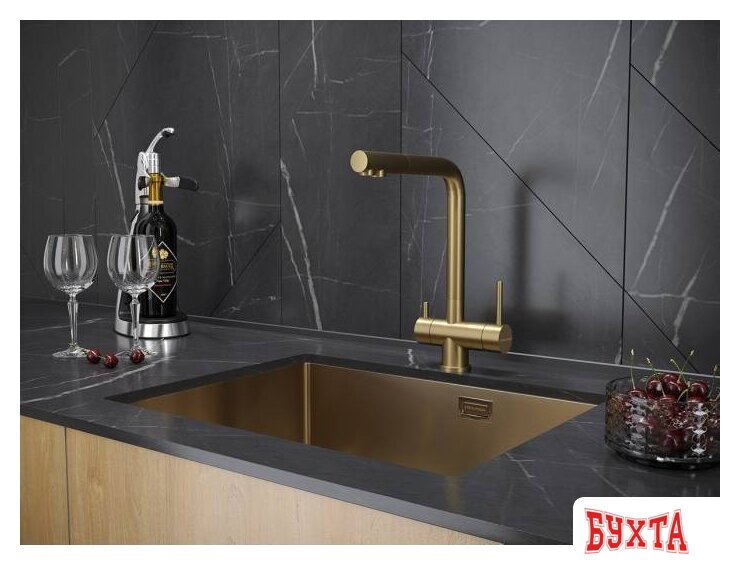 Смеситель Paulmark Skalen Sk213020-BG (брашированное золото) 2