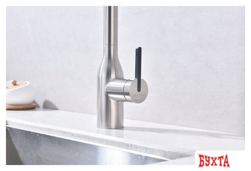 Смеситель Paulmark Magneto One Ma213188-BS (стальной/брашированная сталь) 2
