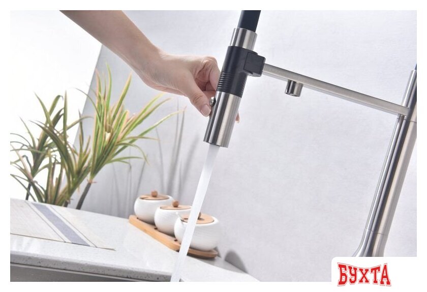 Смеситель Paulmark Magneto One Ma213188-BS (стальной/брашированная сталь) 4