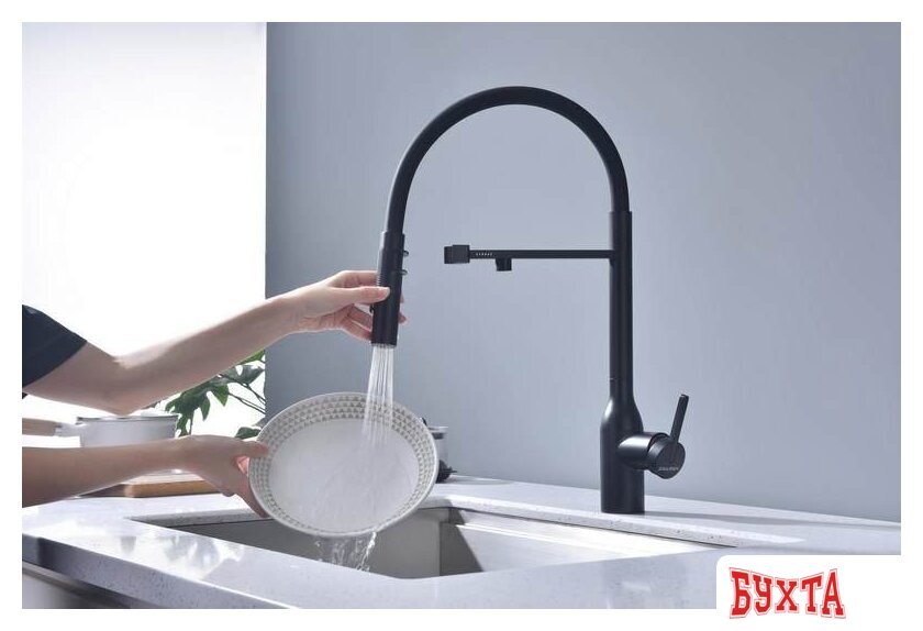 Смеситель Paulmark Magneto One Ma213188-GM (черный/вороненая сталь) 5