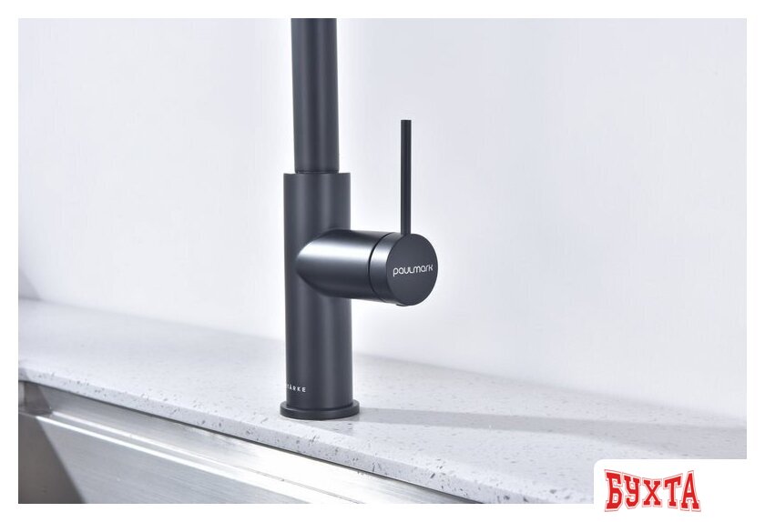 Смеситель Paulmark Galant Ga213077-GM (черный/вороненая сталь) 2