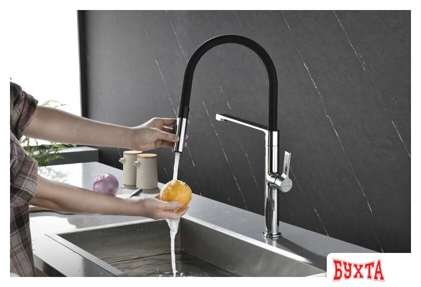 Смеситель Paulmark Barrel BA214029-CR (хром/черный) 4