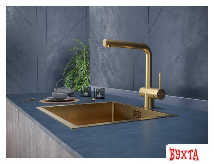 Смеситель Paulmark Dosse Do214418-BG (брашированное золото) 2