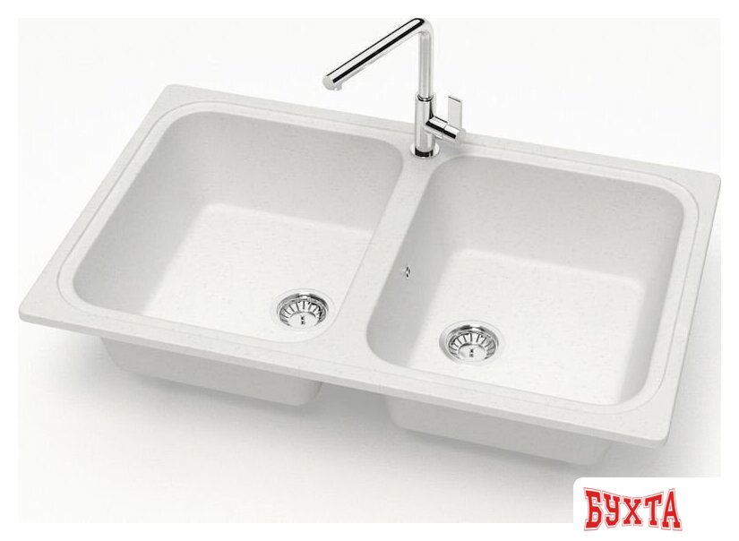 Кухонная мойка MARRBAXX Карельский камень модель 20/G31 (белый) 2