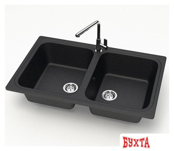 Кухонная мойка MARRBAXX Карельский камень модель 20/Q4 F020Q004 (черный) 2