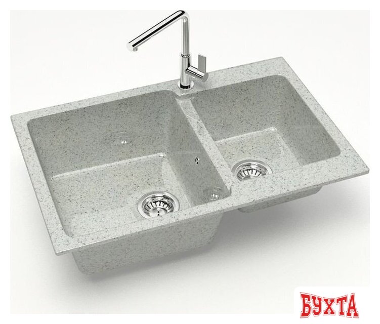 Кухонная мойка MARRBAXX Карельский камень модель 191/Q10 F191Q010 (серый/светло-серый) 2