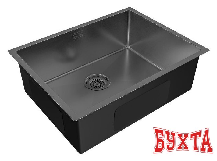 Кухонная мойка Paulmark Next 58 Uni PM215844-GM (черный/вороненая сталь) 2