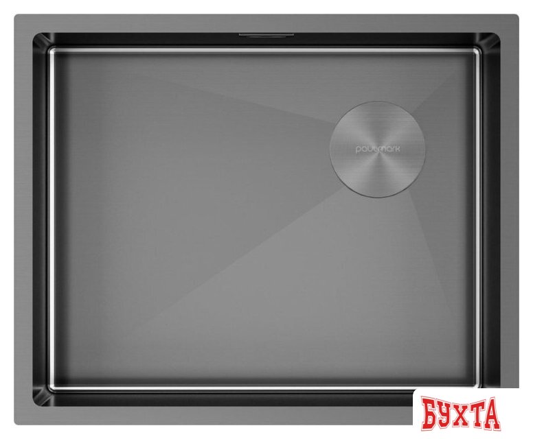 Кухонная мойка Paulmark NEXT-SKEW 54 UNI PM885444-GM (черный/вороненая сталь) 1