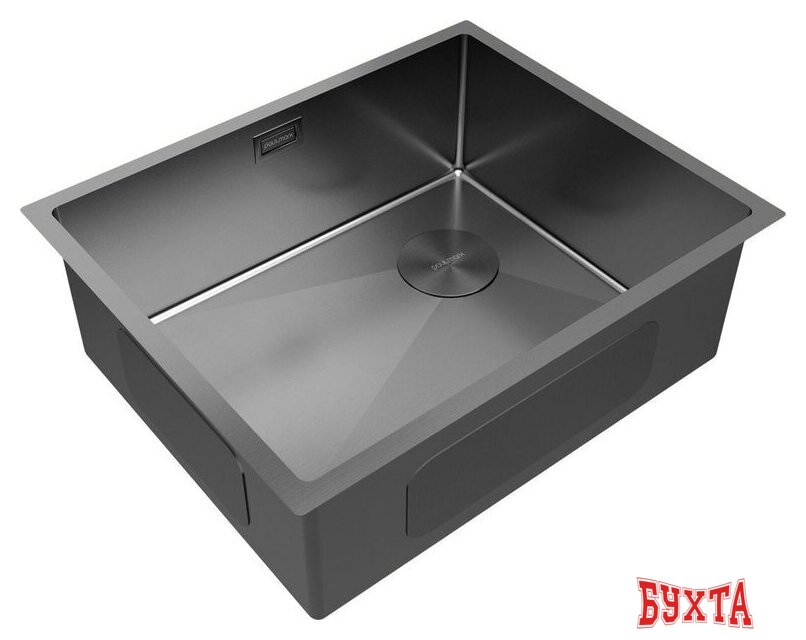 Кухонная мойка Paulmark NEXT-SKEW 54 UNI PM885444-GM (черный/вороненая сталь) 2