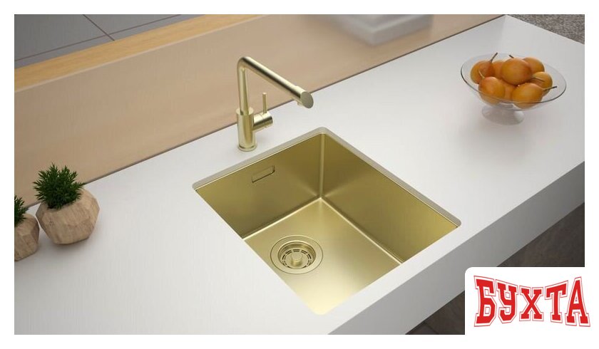 Кухонная мойка Paulmark Lassan 38 UNI LA38-LG (золото/светлое золото) 3
