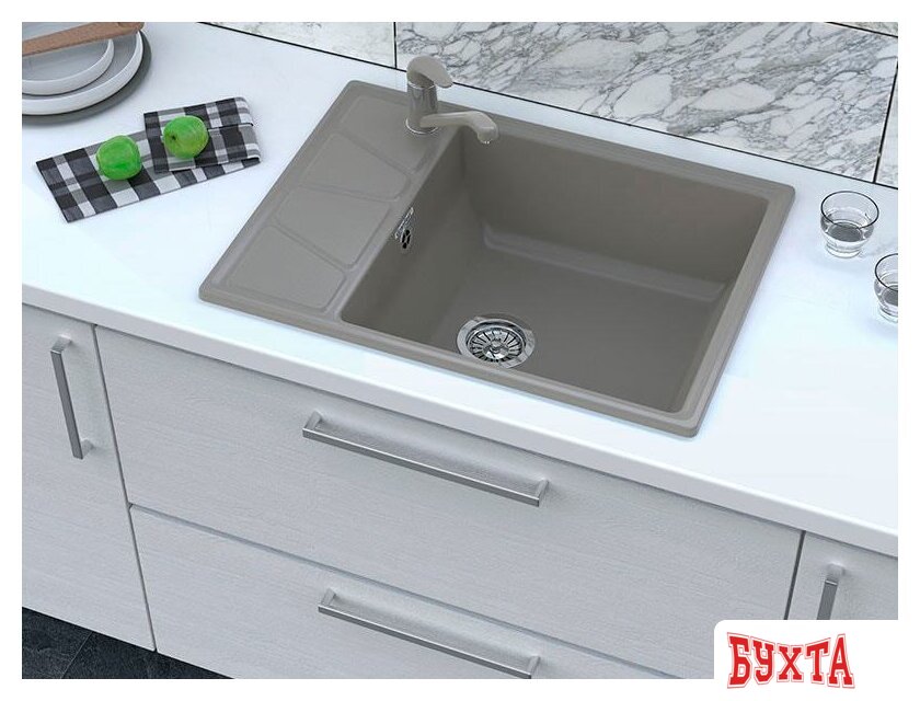 Кухонная мойка GranFest GF-V-680L (графит) 3