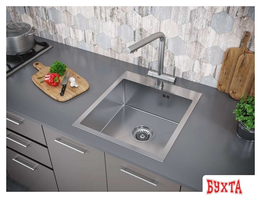 Кухонная мойка Paulmark Kroner 45 PM214551-BS 3