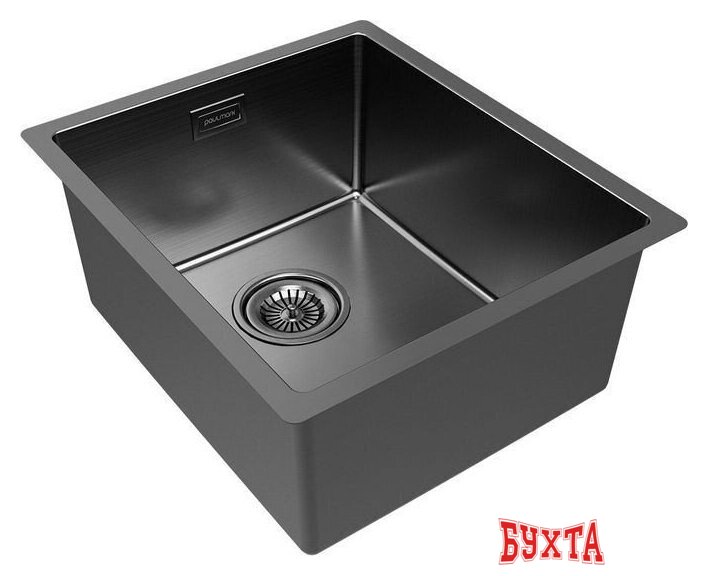 Кухонная мойка Paulmark Lassan 38 UNI LA38-GM (черный/вороненая сталь) 3