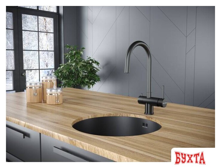 Смеситель Paulmark Heller He213218-GM (вороненая сталь) 2