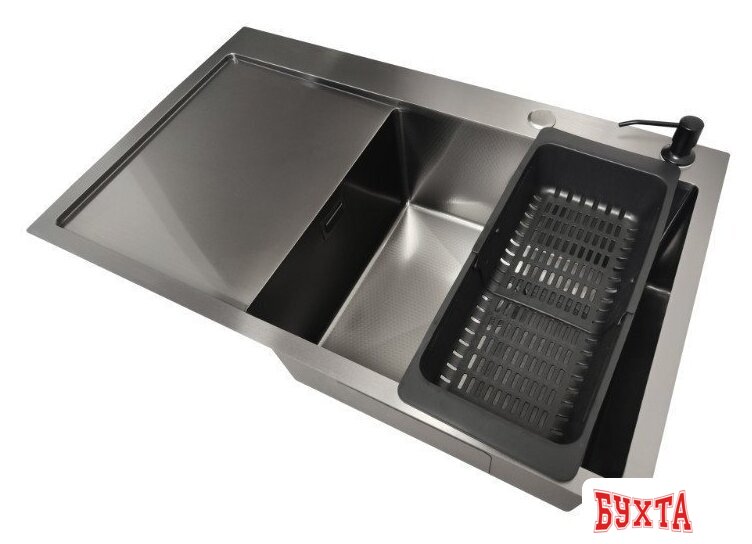 Кухонная мойка Stellar Decor S6550NB-R-D (нано черный) 2