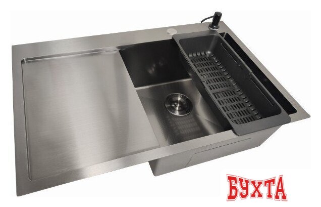 Кухонная мойка Stellar Decor S6550NB-R-D (нано черный) 3