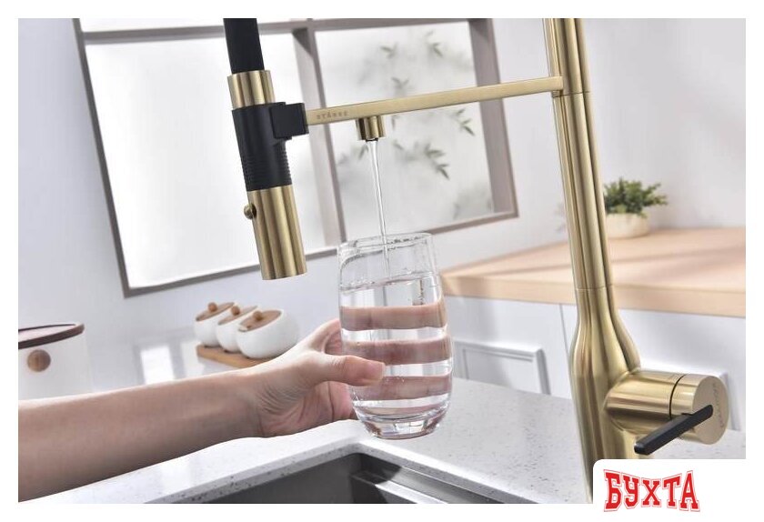 Смеситель Paulmark Magneto One Ma213188-LG (золото/светлое золото) 3