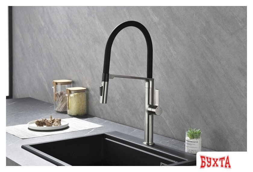 Смеситель Paulmark Barrel BA214029-BS (стальной) 2