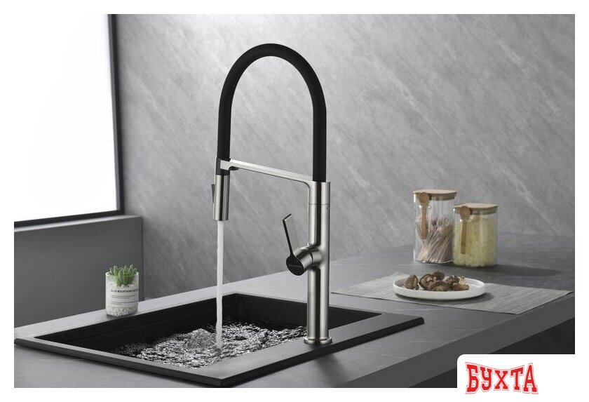 Смеситель Paulmark Barrel BA214029-BS (стальной) 3