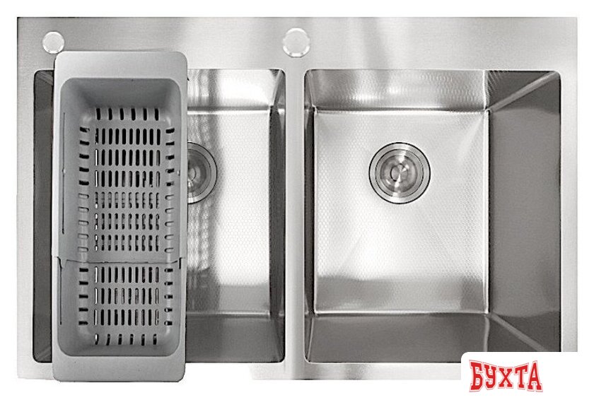 Кухонная мойка Stellar Decor S7850-2S-D (сатин) 2