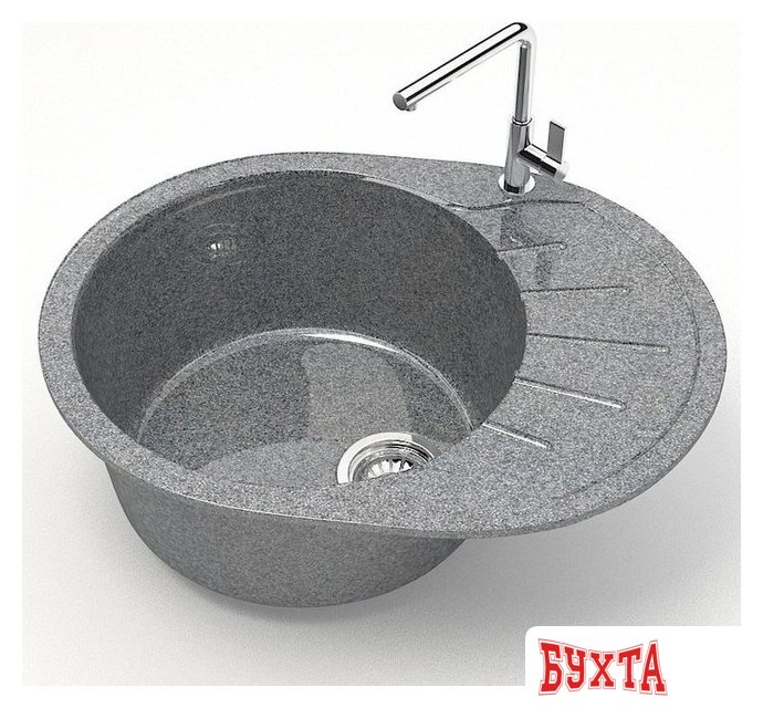 Кухонная мойка MARRBAXX Карельский камень модель 10/Q8 F010Q008 (серый/темно-серый) 2