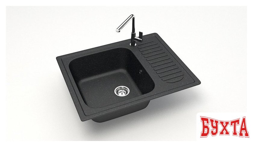 Кухонная мойка MARRBAXX Карельский камень модель 15/Q4 F015Q004 (черный) 2