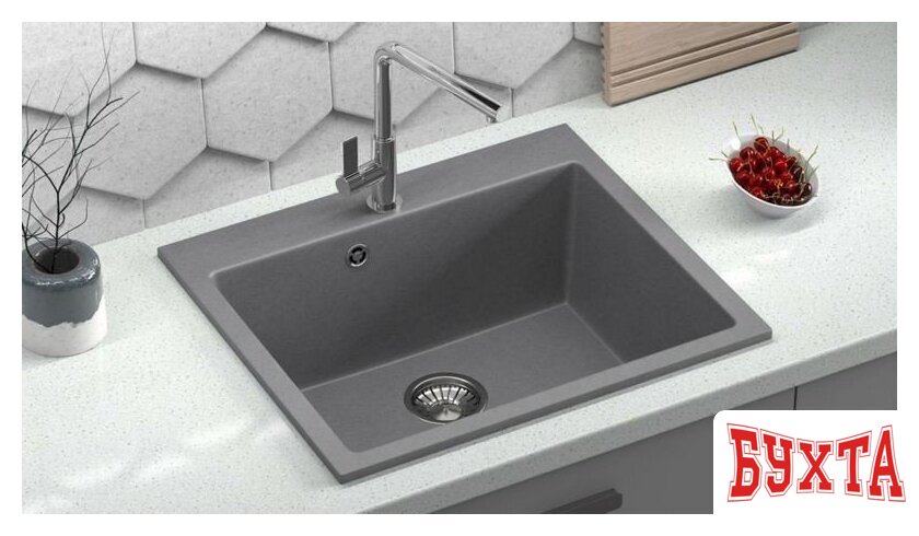 Кухонная мойка MARRBAXX Карельский камень модель 44/Q8 F044Q010 (серый/светло-серый) 3