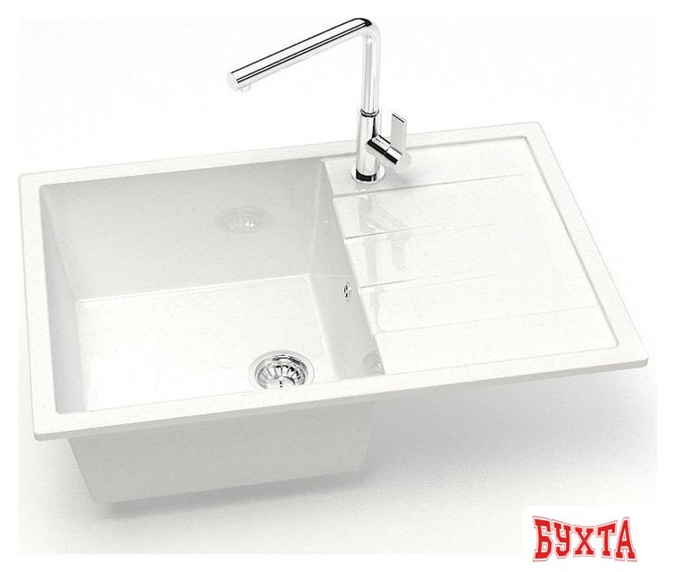 Кухонная мойка MARRBAXX Карельский камень модель 161/G31 (белый) 2