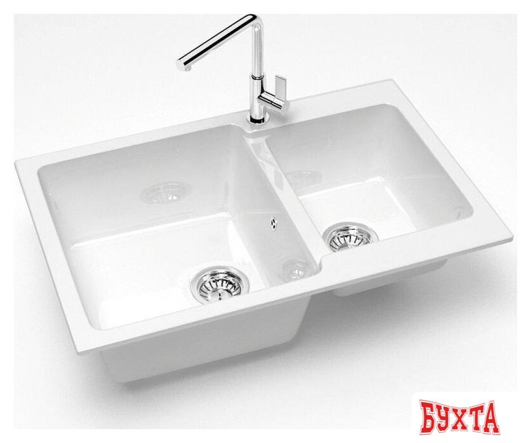 Кухонная мойка MARRBAXX Карельский камень модель 191/G31 (белый) 2