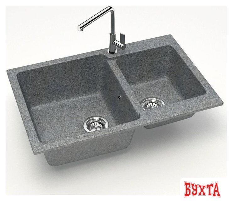 Кухонная мойка MARRBAXX Карельский камень модель 191/Q8 (темно-серый) 2