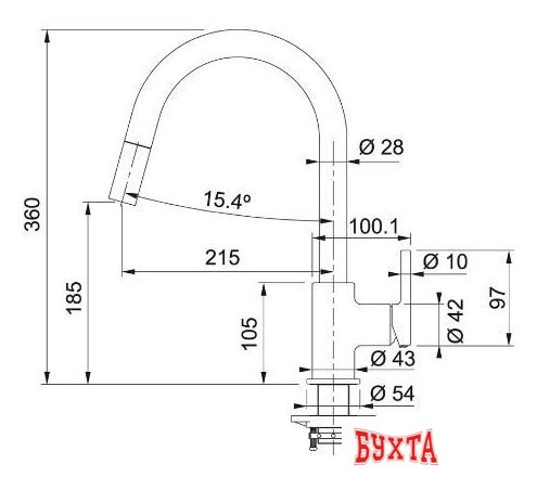 Смеситель Franke Lina 115.0626.053 (матовый черный) 2