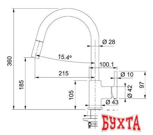 Смеситель Franke Lina 115.0626.057 (серый) 2
