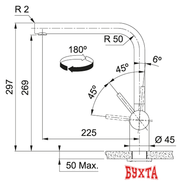 Смеситель Franke Atlas Neo поворотный излив (нержавеющая сталь) 115.0521.435 2