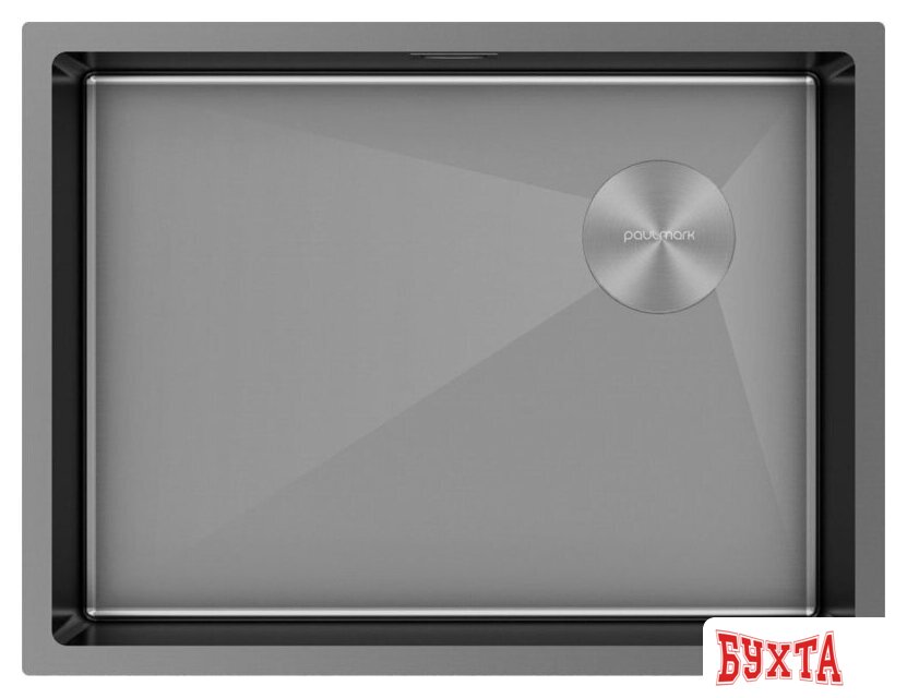 Кухонная мойка Paulmark NEXT-SKEW 58 Uni PM885844-GM (черный/вороненая сталь)