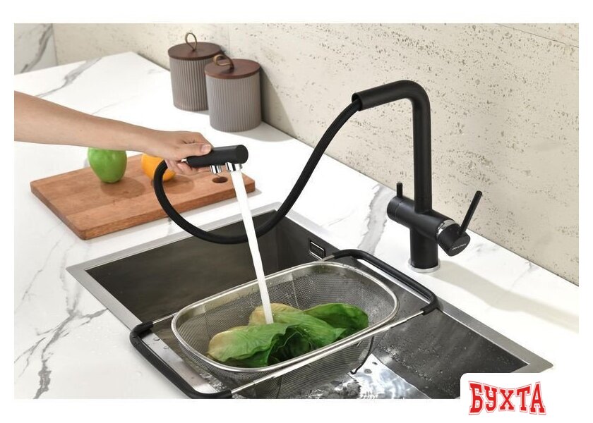 Смеситель Paulmark Serpentine Se213222-418 (черный/черный металлик) 4